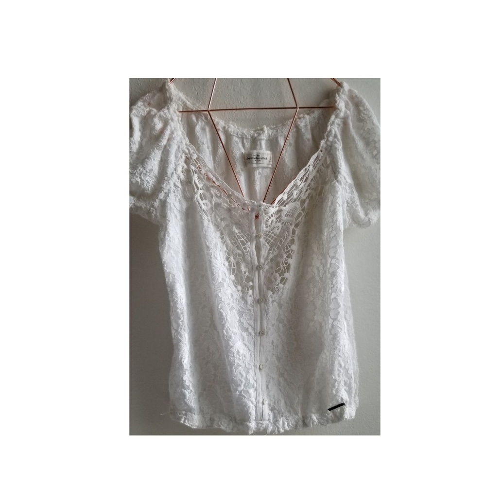 White lace crop top